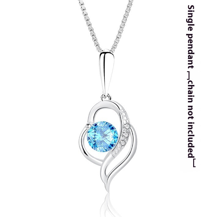 Fashion Korean-style Heart-shaped Navy Blue Love Pendant